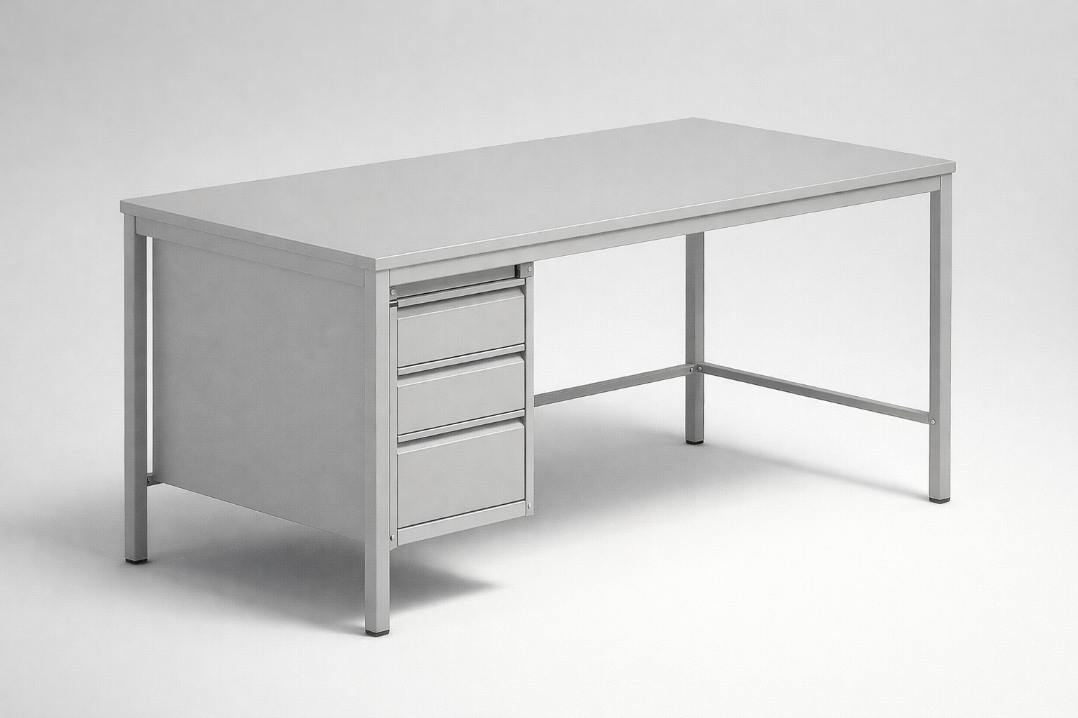 Metal desk Bim 021 st - combining the main worktop with enclosed storage for