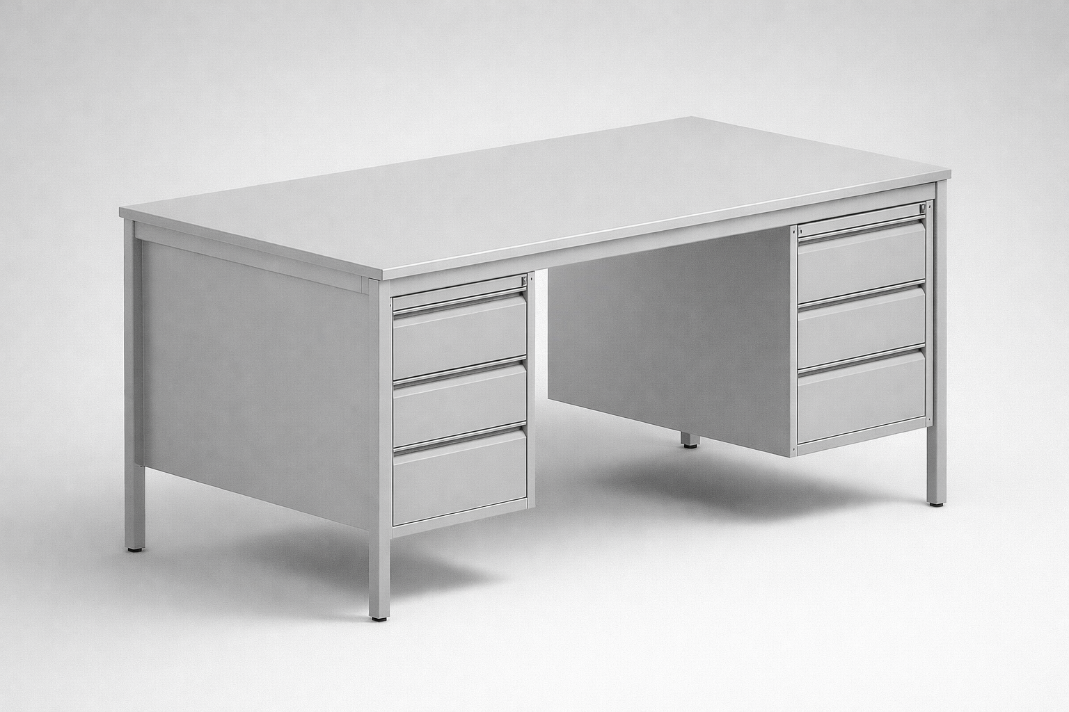 Metal desk Bim 051 st - combining the main worktop with enclosed storage for