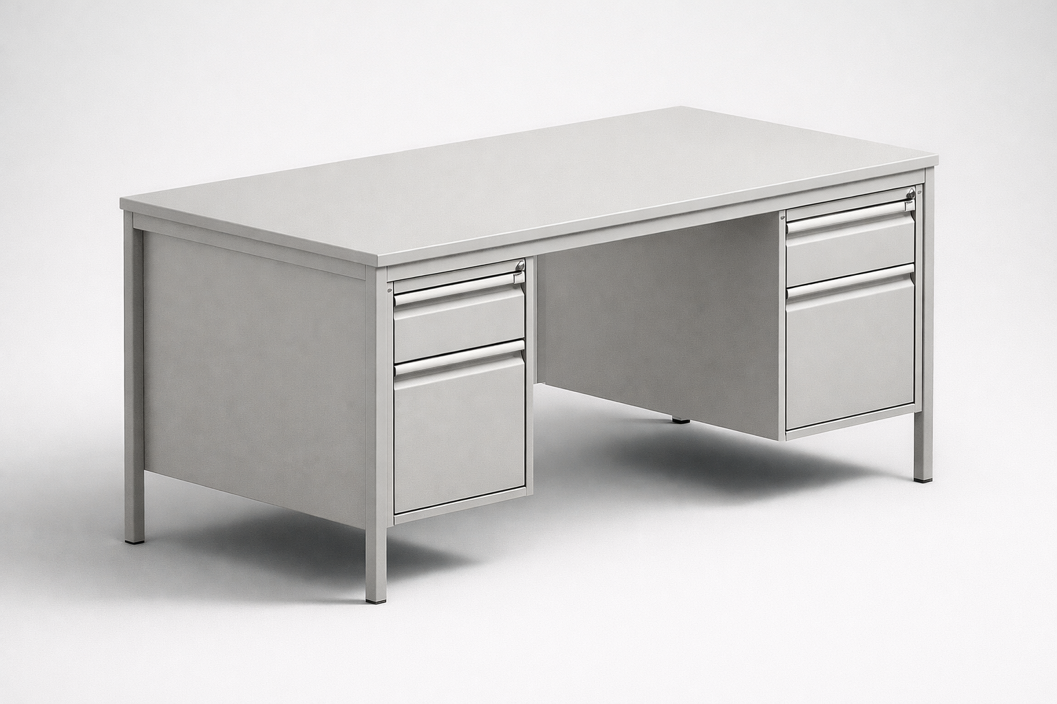 Metal desk Bim 052 st - combining the main worktop with enclosed storage for