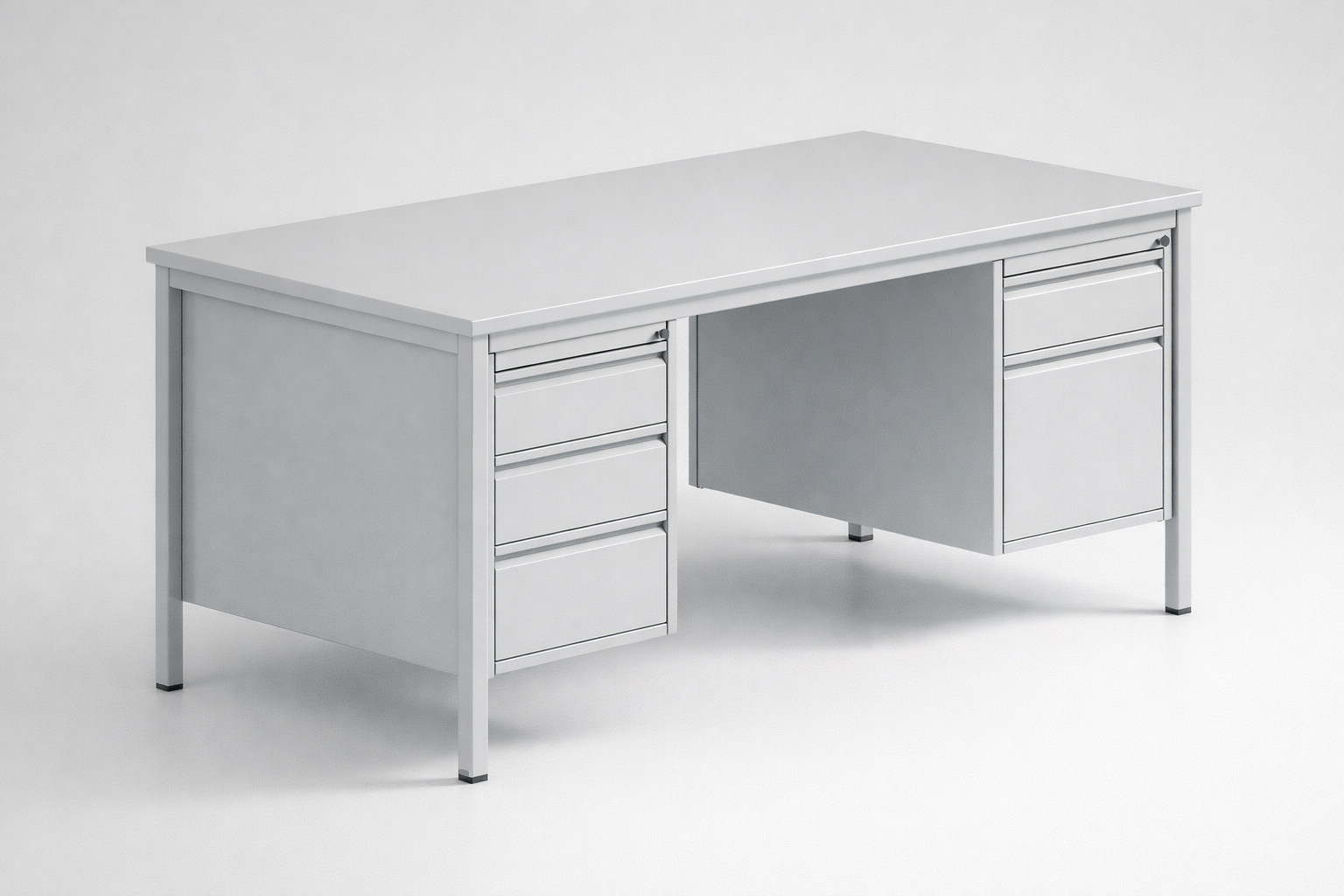 Metal desk Bim 055 st - combining the main worktop with enclosed storage for