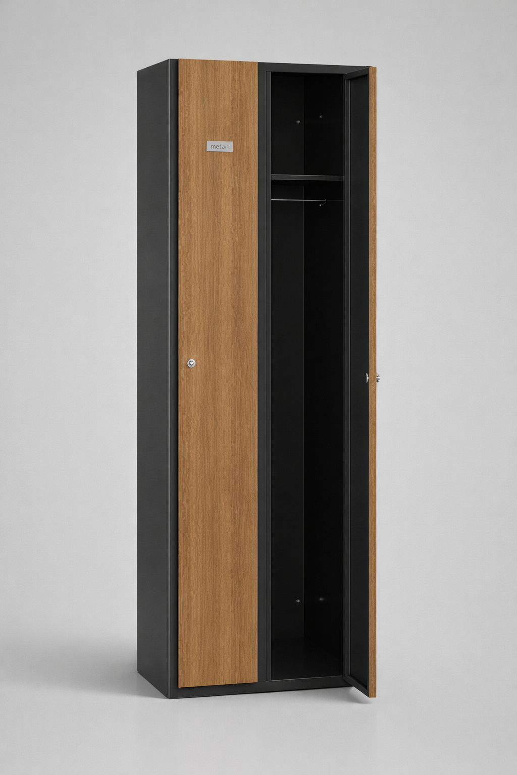 Zaměstnanecká šatní skříň skříň ubraniowa Sum 320 Wst - drzwi z okleiną - DĄB - uspořádané osobní vybavení a opakovatelný standard