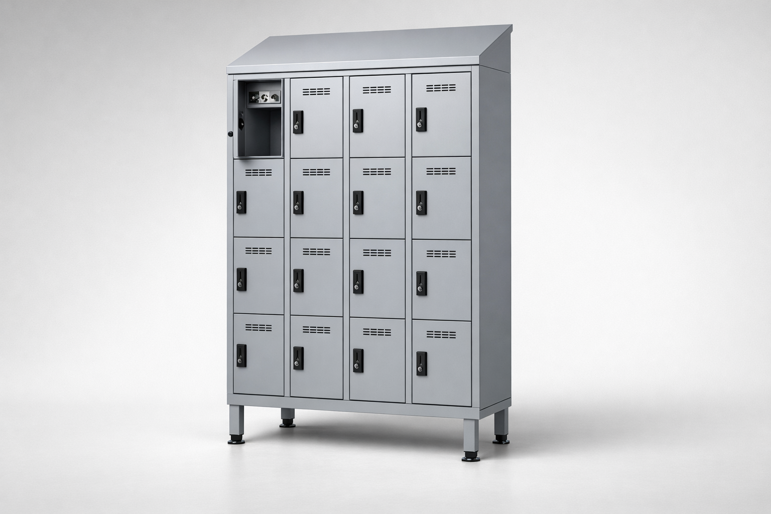 MSUV skříňka MSus 344v – na nohách, z daszkiem - combining personal or garment storage with controlled