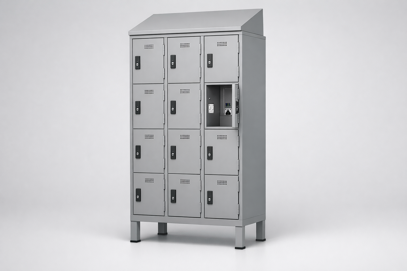 MSUV skříňka MSus 434v – na nohách, z daszkiem - combining personal or garment storage with controlled