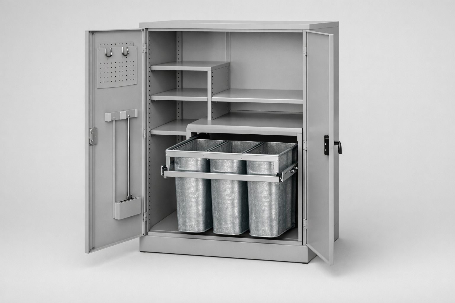 Úklidová skříň MPO 03rrk - uspořádané uložení čisticích prostředků a provozního