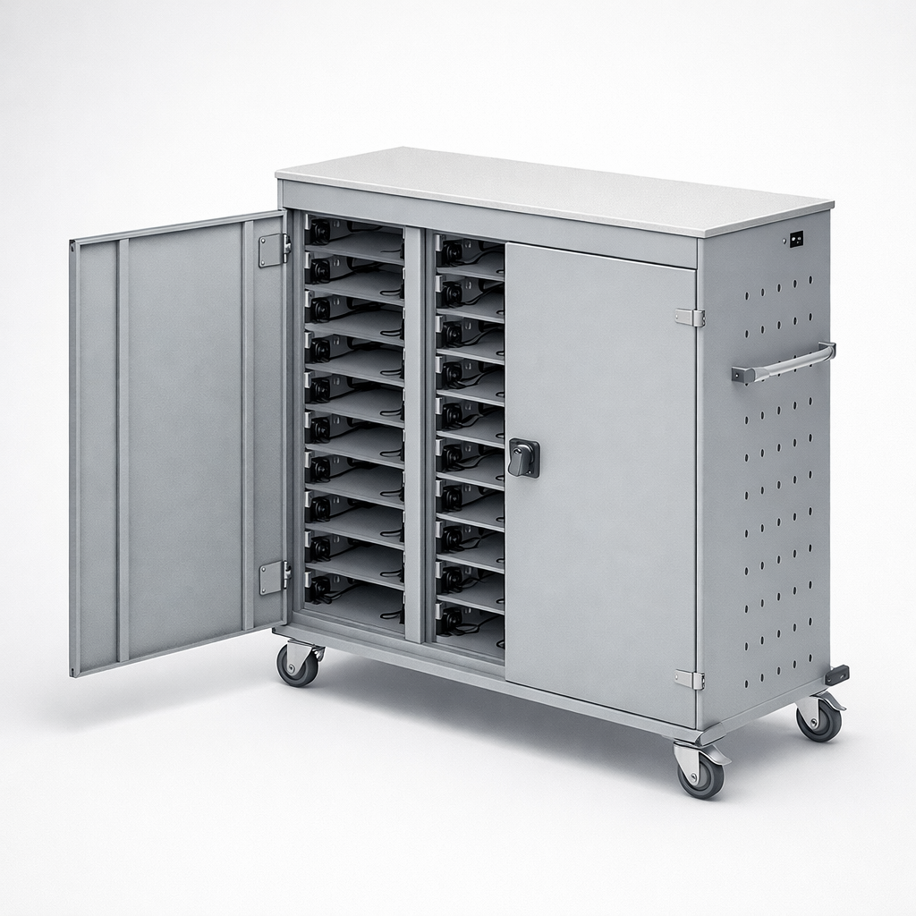 Vozík na notebooky WNL 0714051017 - kontrolovaný oběh, nabíjení a efektivní přesun