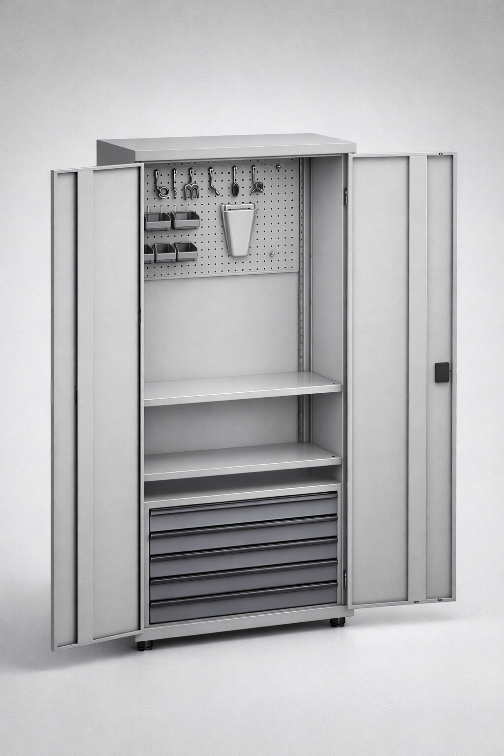 Dílenská skříň MSW210/5-17 - uspořádání nářadí, komponentů a servisního vybavení