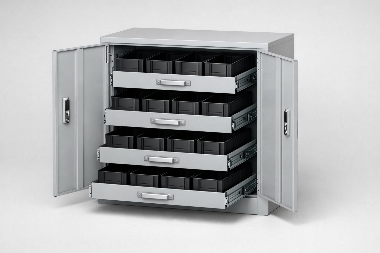 Dílenská skříň S3/h63 – 4 szt. - uspořádání nářadí, komponentů a servisního vybavení