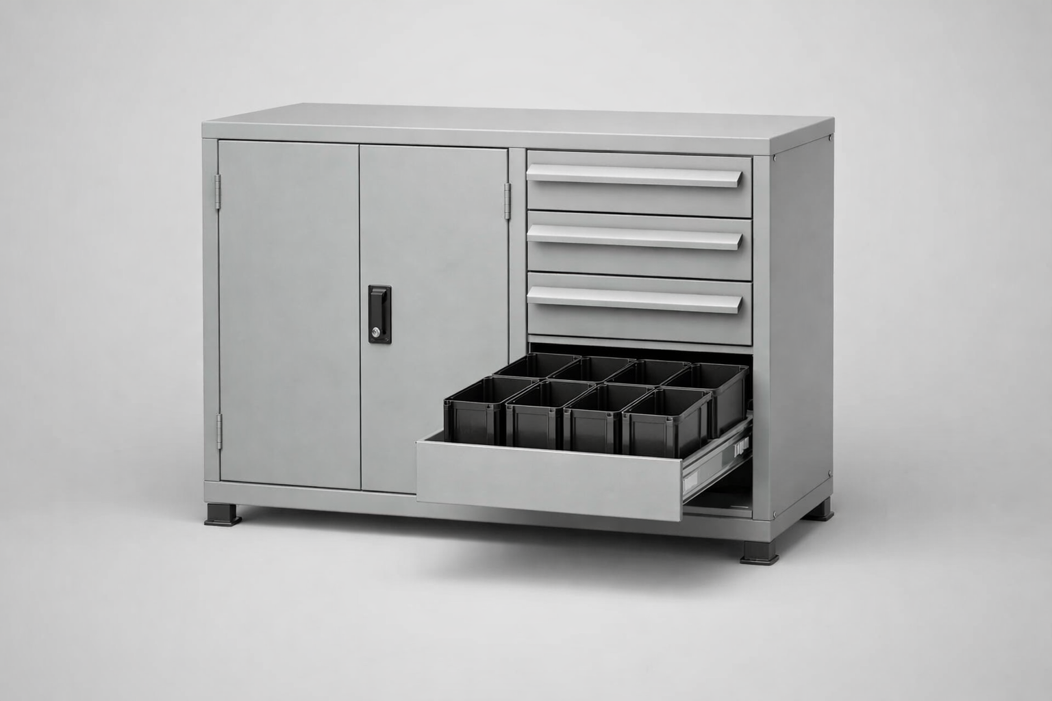 Dílenská skříň S3/h63 – 1 szt. - uspořádání nářadí, komponentů a servisního vybavení